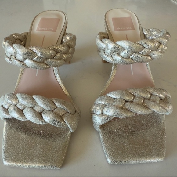 Dolce Vita Paily Braided two strap Heel in gold New Size: 6 - Picture 5 of 8